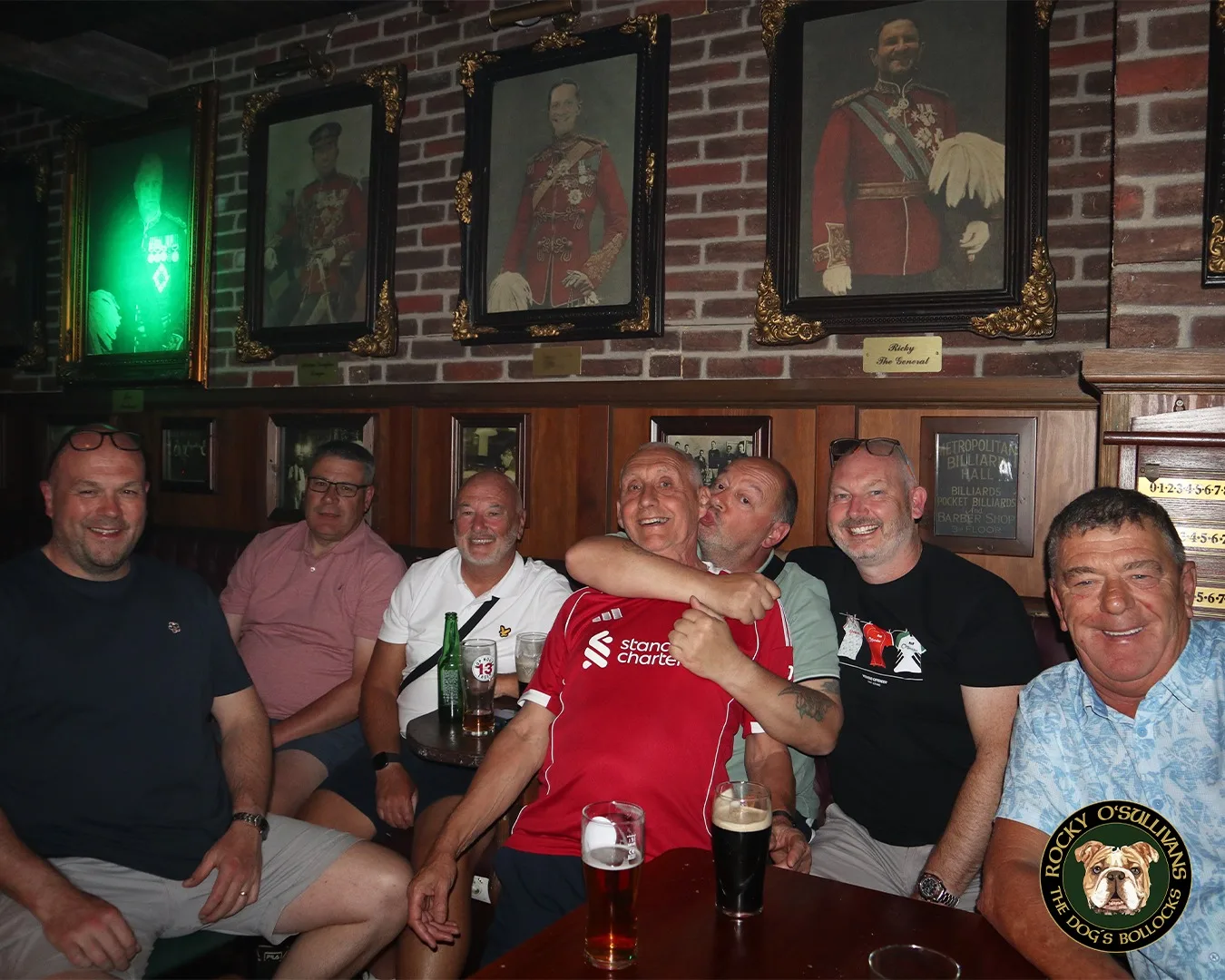 Lads night under the portraits at Rocky's