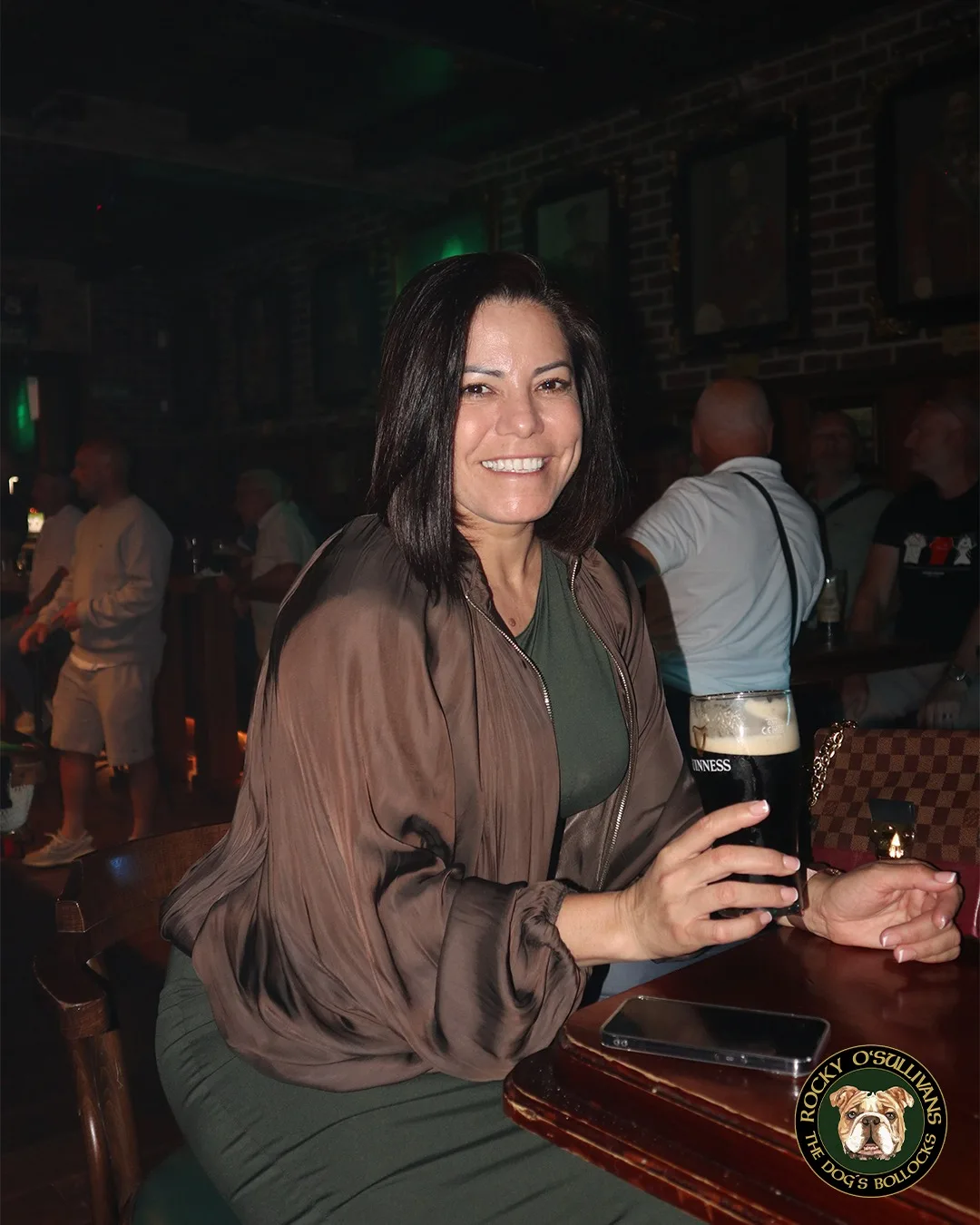 Enjoying a Guinness at Rocky's