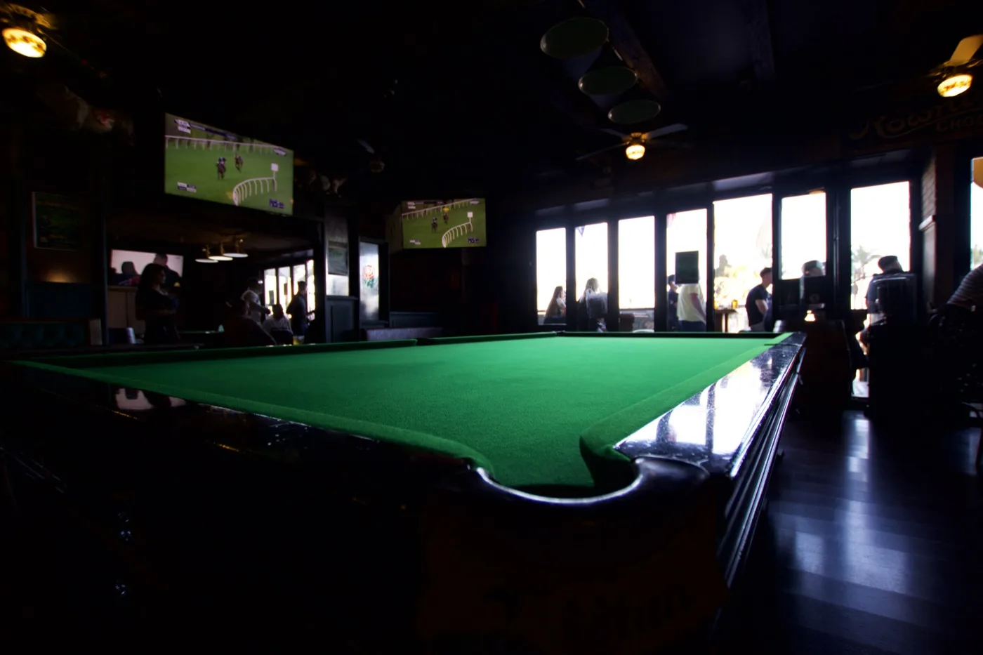 Moody snooker table close-up